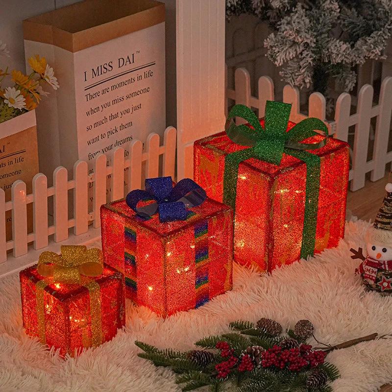 Caja de Regalo Navideña Iluminada - Decoración Exterior Luminosa