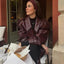 Loose Lapel Leather Jacket - Stylish Cropped Streetwear for Women