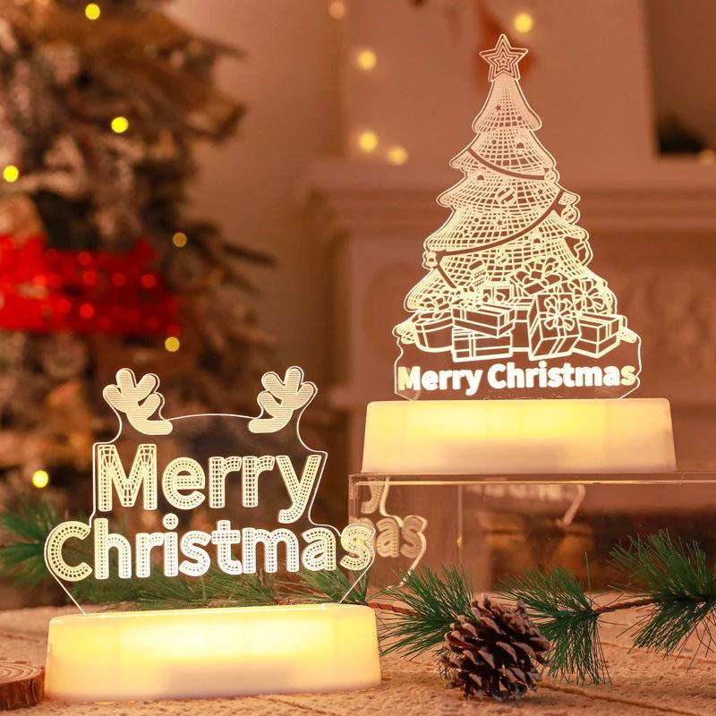 Ornement lumineux en acrylique LED 3D MANDOTOS - Décorations de fête