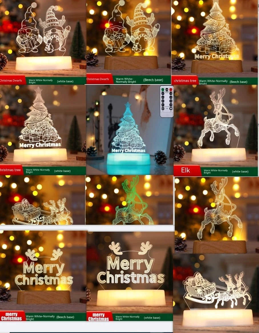 Ornement lumineux en acrylique LED 3D MANDOTOS - Décorations de fête