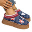 Mandotos Christmas Cartoon Print Plush Lined Ankle Boots for Women