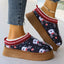 Mandotos Christmas Cartoon Print Plush Lined Ankle Boots for Women