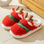 Chaussons Elk de Noël Mandotos - Chaussures d'intérieur confortables pour l'hiver