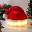 Sombrero de Santa de Peluche con Luz LED Mandotos para Todas las Edades