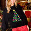 Sudadera de Árbol de Navidad - Sudadera de Manga Larga para Mujer
