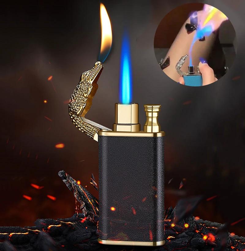 Encendedor de Llama Azul Creativo Mandotos - A Prueba de Viento Doble Llama