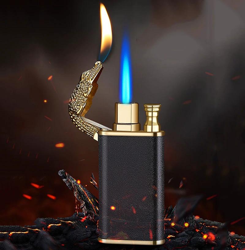 Encendedor de Llama Azul Creativo Mandotos - A Prueba de Viento Doble Llama