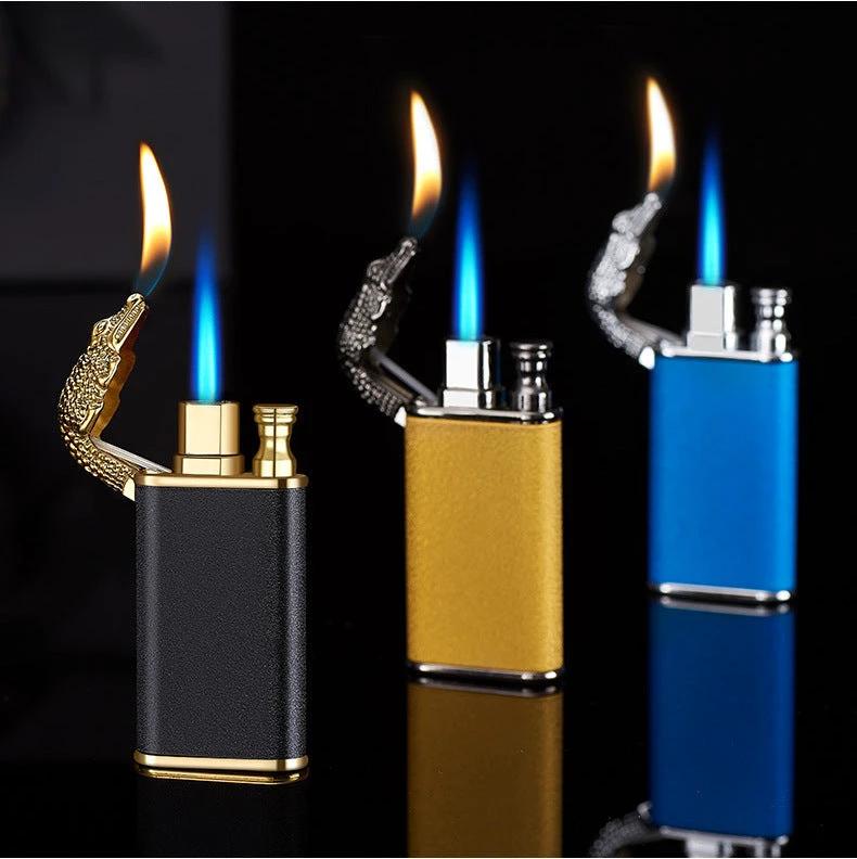 Encendedor de Llama Azul Creativo Mandotos - A Prueba de Viento Doble Llama