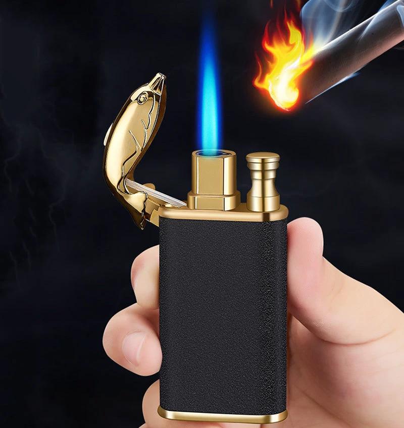 Encendedor de Llama Azul Creativo Mandotos - A Prueba de Viento Doble Llama