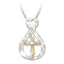 Collier Pendentif en Diamant Mandotos à Deux Tons en Forme de Croix