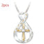 Collier Pendentif en Diamant Mandotos à Deux Tons en Forme de Croix