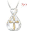 Collier Pendentif en Diamant Mandotos à Deux Tons en Forme de Croix