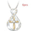 Collier Pendentif en Diamant Mandotos à Deux Tons en Forme de Croix
