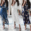 Robe Chemise à Manches Longues à Lacets Mandotos Imprimé Européen