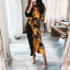 Robe Chemise à Manches Longues à Lacets Mandotos Imprimé Européen