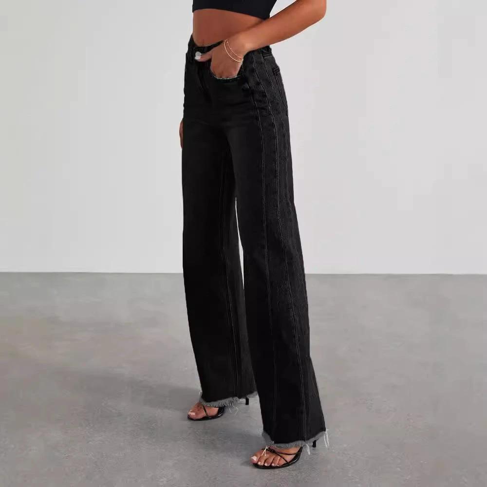 Mandotos High Waist Slim Fit Wide Leg Jeans