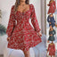 Robe à manches lanternes imprimée florale Mandotos