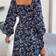 Robe à manches lanternes imprimée florale Mandotos
