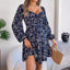 Robe à manches lanternes imprimée florale Mandotos