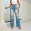 Jeans déchirés taille haute Mandotos - Coupe droite large