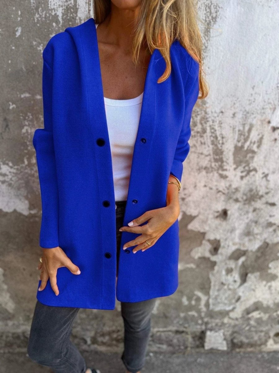 MANDOTOS Hooded Cardigan - Loose Fit Red Jacket