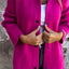 MANDOTOS Hooded Cardigan - Loose Fit Red Jacket