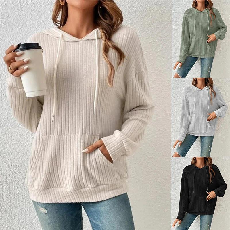 Haut en tricot à capuche pour femmes Mandotos avec poches et cordon