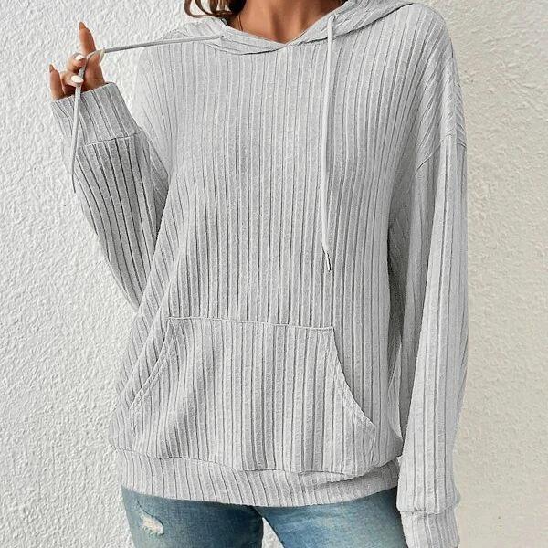 Haut en tricot à capuche pour femmes Mandotos avec poches et cordon