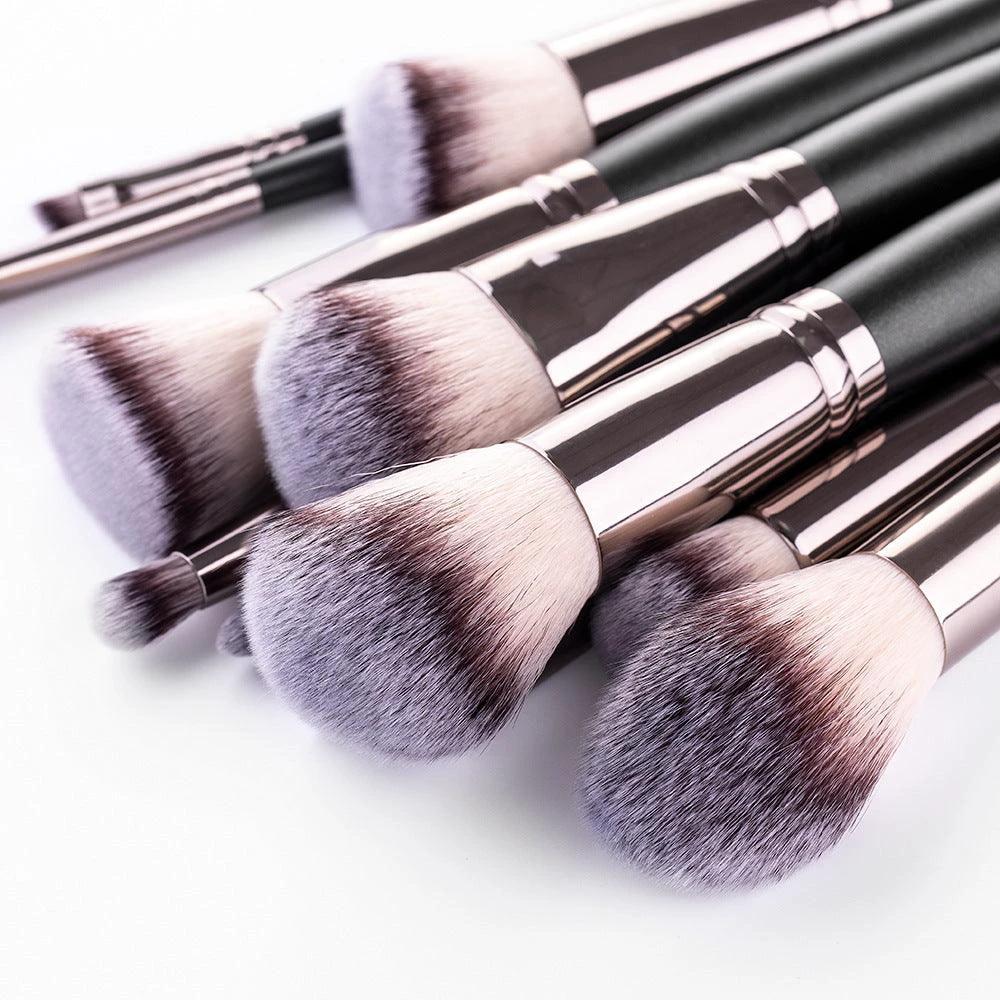 Set de Brochas de Maquillaje Negro Mate – 15 Herramientas Esenciales para una Aplicación Impecable