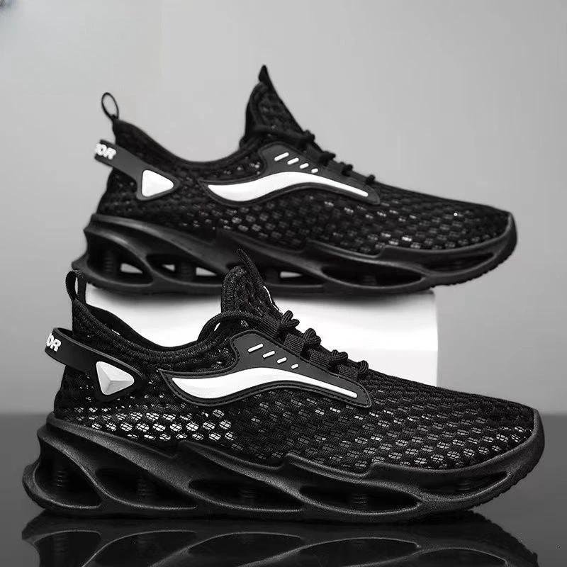 Zapatillas de malla con cordones para hombre - Zapatos deportivos de bajo perfil elegantes