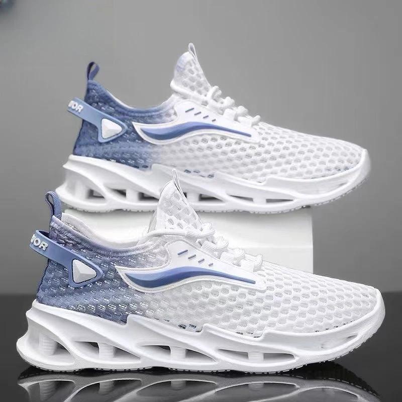 Zapatillas de malla con cordones para hombre - Zapatos deportivos de bajo perfil elegantes