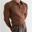 Camisa Polo de Manga Larga Ajustada para Hombre con Botón de Solapa