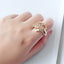 Anillo de Mariposa con Corazón Hueco Amor Mamá con Rhinestones