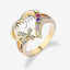 Anillo de Mariposa con Corazón Hueco Amor Mamá con Rhinestones