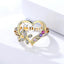 Anillo de Mariposa con Corazón Hueco Amor Mamá con Rhinestones