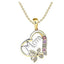 Anillo de Mariposa con Corazón Hueco Amor Mamá con Rhinestones