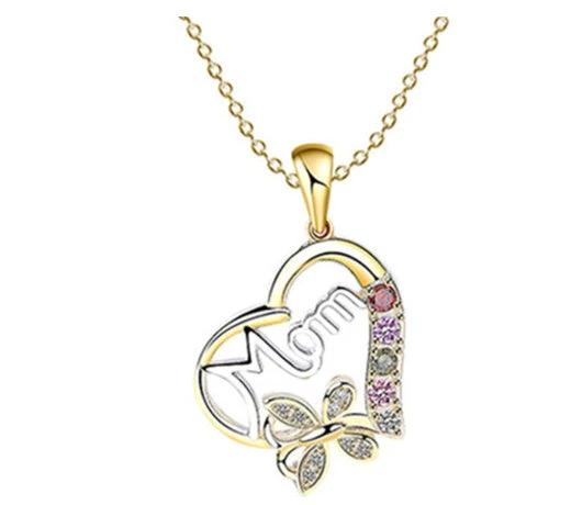 Anillo de Mariposa con Corazón Hueco Amor Mamá con Rhinestones