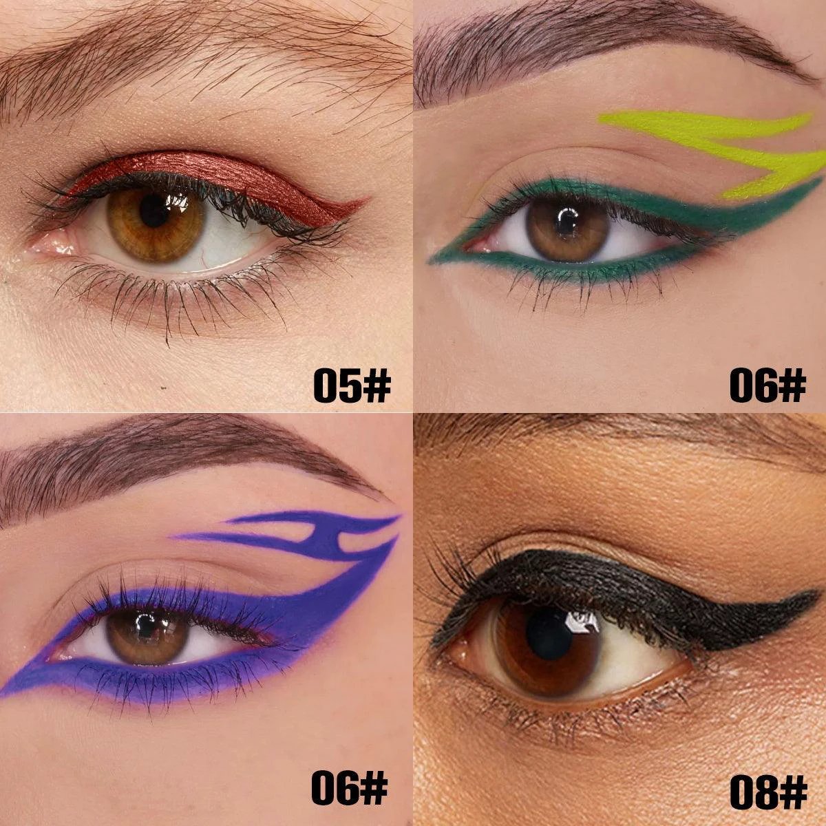 Ensemble de Crayons Eyeliner Étanches Colorés PHOFAY - Couleurs Audacieuses pour Looks Créatifs