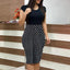 Chic Printed Office Midi Pencil Dress for Women