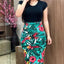 Chic Printed Office Midi Pencil Dress for Women
