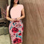 Chic Printed Office Midi Pencil Dress for Women