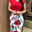 Chic Printed Office Midi Pencil Dress for Women