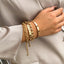 Ensemble de bracelets en chaîne creuse en forme de C simple et lisse