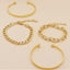 Ensemble de bracelets en chaîne creuse en forme de C simple et lisse