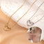 Collar de Corazón Hueco de Acero Inoxidable con Torcido