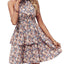 Summer Printed Halter Dress - Boho Backless A-Line