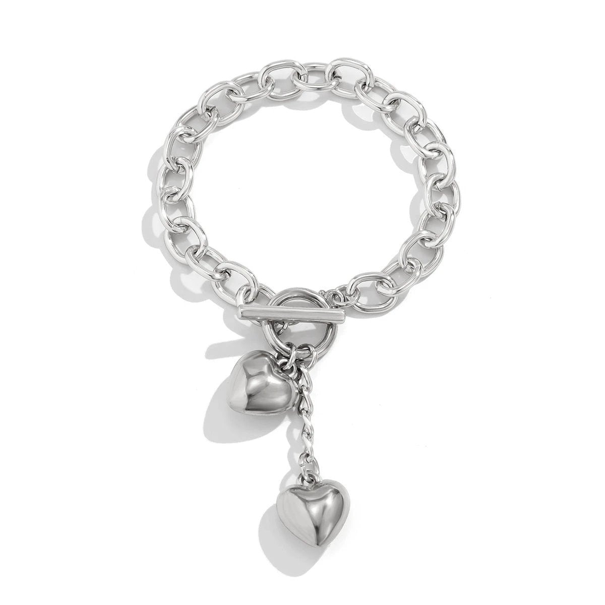 Thick Chain Lock and Key Pendant Necklace