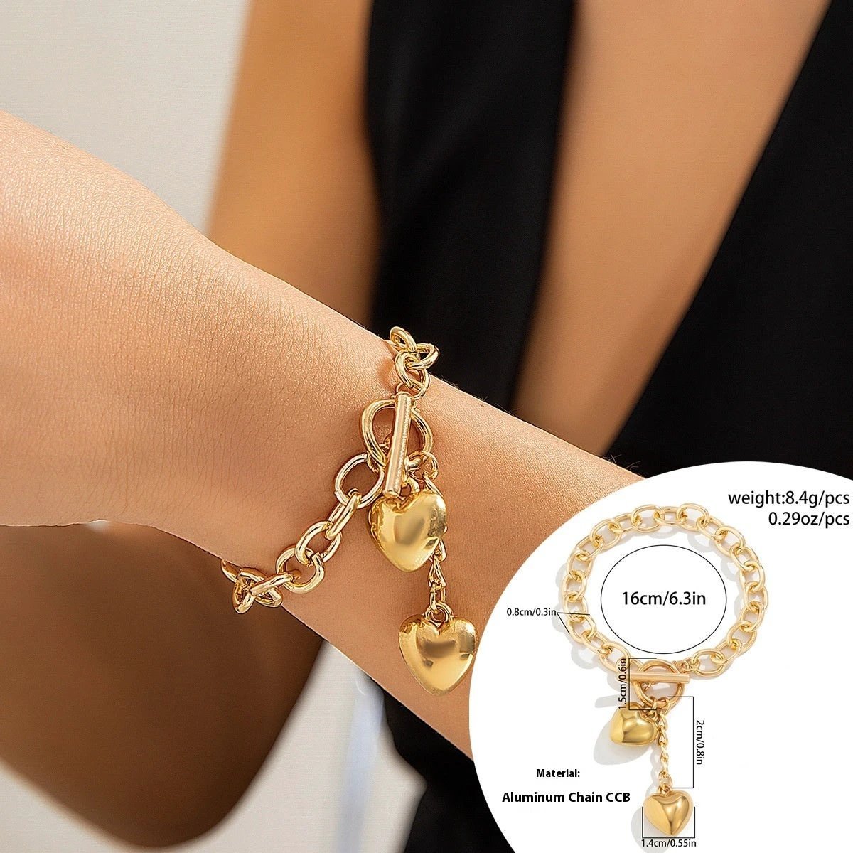 Thick Chain Lock and Key Pendant Necklace