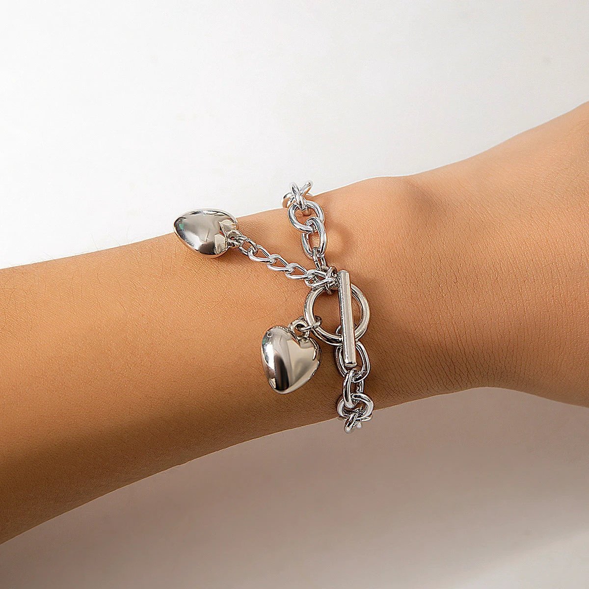 Thick Chain Lock and Key Pendant Necklace
