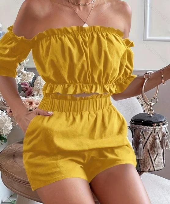 Two-Piece Short Sleeve Set for Women